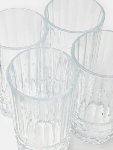 Sinsay - Σετ ποτηριών με ανάγλυφο μοτίβο 4 pack - clear