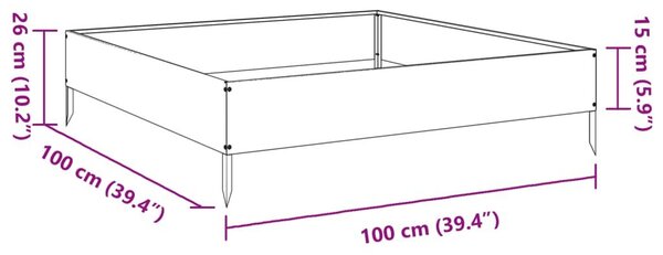 Ζαρντινιέρα Υπερυψωμένη Λευκό 100x100x26 εκ. Ατσάλι - Λευκό