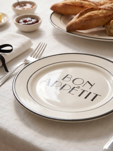 Sinsay - Κεραμικά πιάτα με επιγραφή Bon appétit 2 pack - πολυχρωμο
