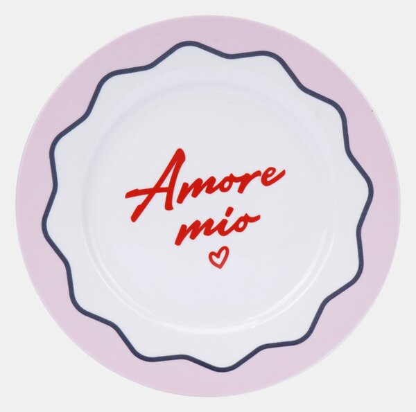 Sinsay - Κεραμικό πιάτο με επιγραφή Amore mio - πολυχρωμο