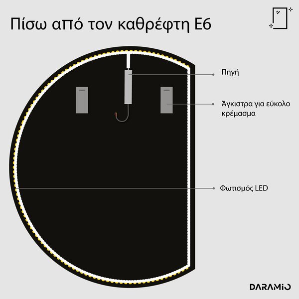 Στρογγυλός καθρέφτης με Φως LED E6