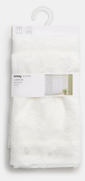 Sinsay - Σετ κουρτινών με λουλουδάτο μοτίβο 2 pack - λευκο
