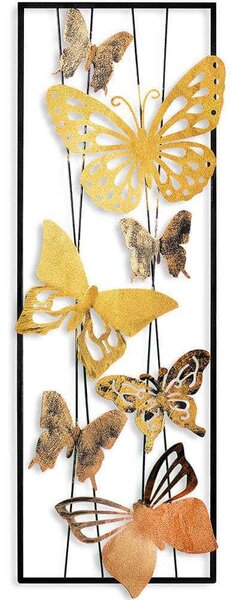 Διακοσμητικό Τοίχου Butterfly 930DYU1269 32x4x90cm Multi-Gold Wallity