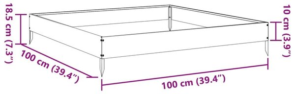 Ζαρντινιέρα Υπερυψωμένη Λαδί 100x100x18,5 εκ. Ατσάλι - Πράσινο