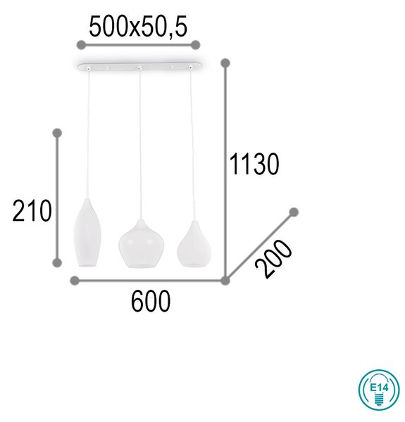 Κρεμαστό Φωτιστικό Ideal Lux Soft 111858 Λευκό