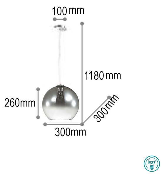 Κρεμαστό Φωτιστικό Ideal Lux Nemo 250335 D30 Χρώμιο
