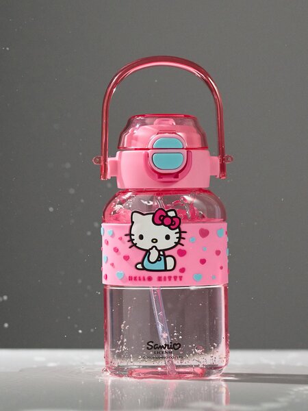 Sinsay - Μπουκάλι νερού με λαβή και καλαμάκι Hello Kitty - πολυχρωμο