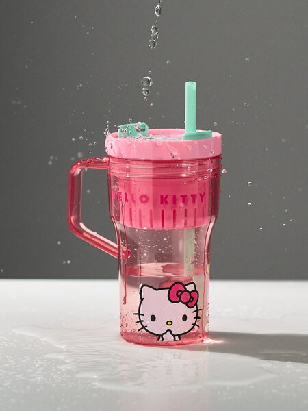 Sinsay - Κούπα με χερούλι και καλαμάκι Hello Kitty - πολυχρωμο