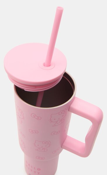 Sinsay - Θερμικό ποτήρι με λαβή και καλαμάκι Hello Kitty - πολυχρωμο