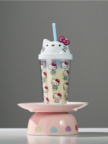 Sinsay - Κούπα με καπάκι και καλαμάκι Hello Kitty - πολυχρωμο
