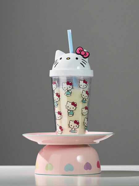 Sinsay - Κούπα με καπάκι και καλαμάκι Hello Kitty - πολυχρωμο