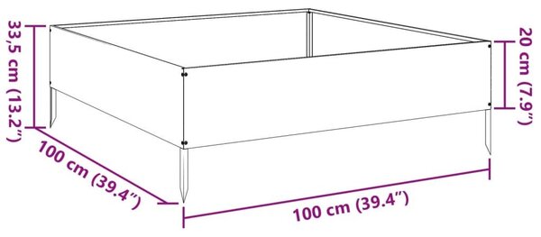 Ζαρντινιέρα Υπερυψωμένη Λευκό 100x100x33,5 εκ. Ατσάλι - Λευκό