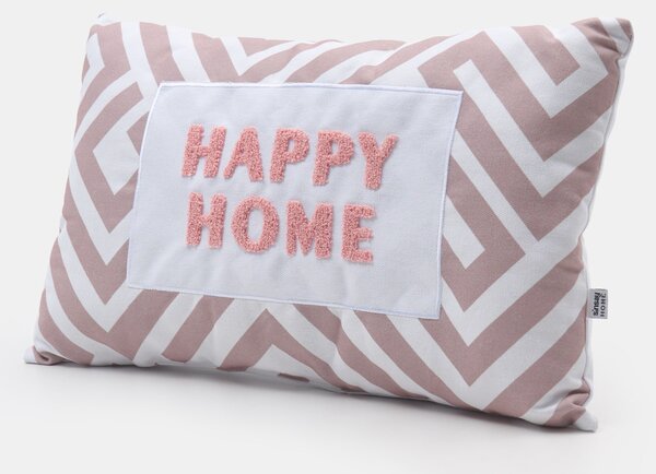 Sinsay - Διακοσμητικό μαξιλάρι με επιγραφή HAPPY HOME - κρεμ