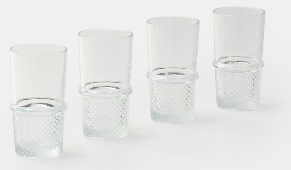 Sinsay - Σετ ποτηριών με ανάγλυφο μοτίβο 4 pack - clear