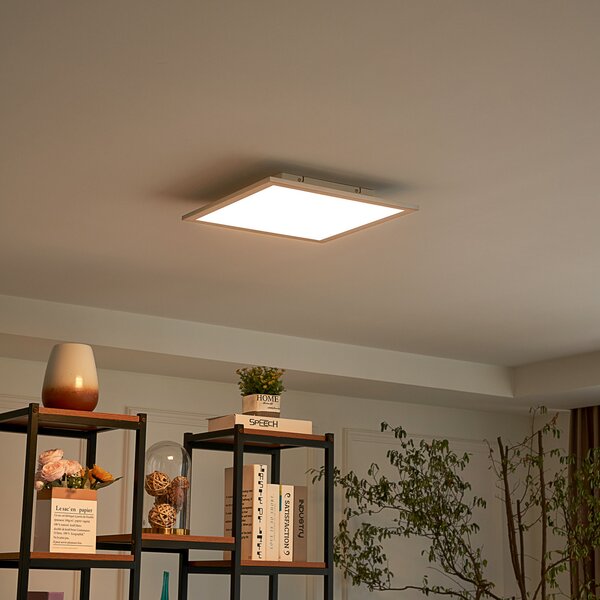 Lindby LED πάνελ Livel, CCT, 40 cm x cm, τηλεχειριστήριο, ρυθμιζόμενος, Μεταλλικό, Κουζίνα, Πλαστικό, σύγχρονο