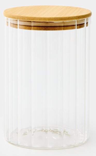 Sinsay - Ανάγλυφο γυάλινο δοχείο αποθήκευσης τροφίμων - clear