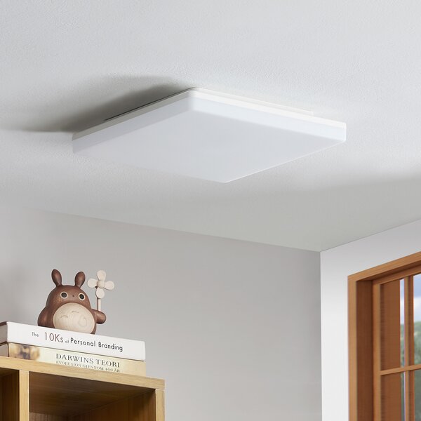 PRIOS Artin LED φωτιστικό οροφής, αισθητήρας, γωνιακό, 28 cm, Λευκό, Μπάνιο, Πλαστικό, σύγχρονο