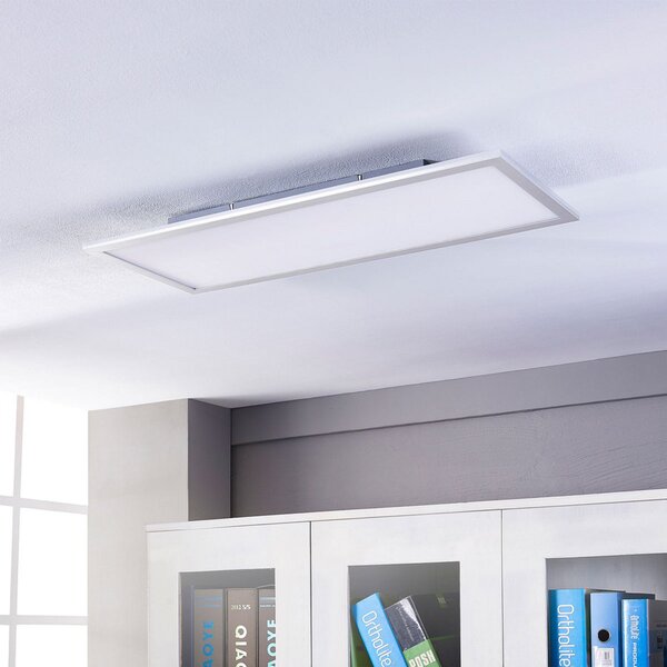Lindby LED πάνελ Livel, 4000K, 80 cm x 30 cm, ασημί, μέταλλο, Γκρι, Κουζίνα, Πλαστικό, σύγχρονο