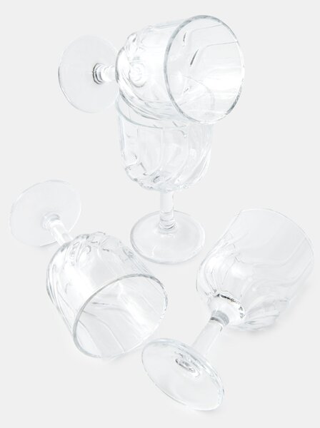 Sinsay - Ποτήρια με πόδι με ανάγλυφο μοτίβο 4 pack - clear