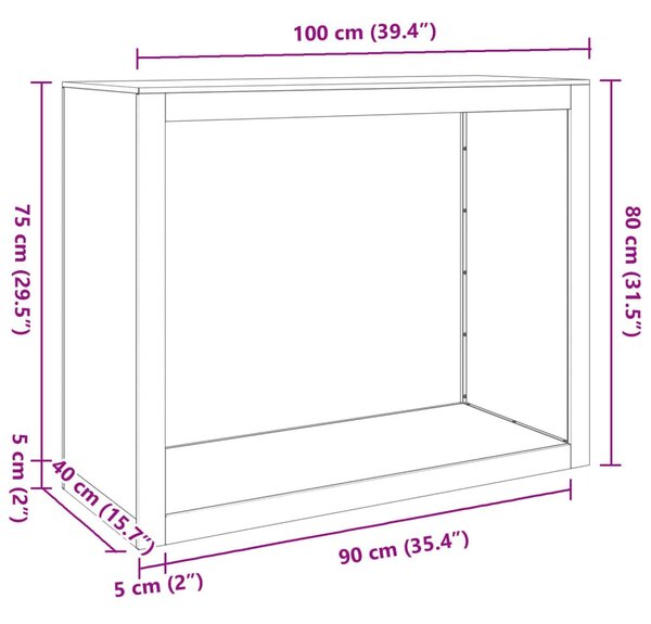 Ράφι Καυσόξυλων Λευκό 100x40x80 εκ. Ατσάλινο - Λευκό