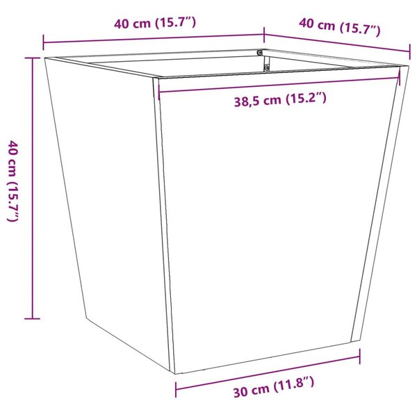 Ζαρντινιέρα Μαύρη 40 x 40 x 40 εκ. από Ατσάλι - Μαύρο