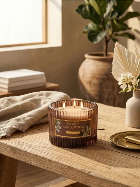 Sinsay - Αρωματικό κερί Jasmine Sandalwood - καφέ