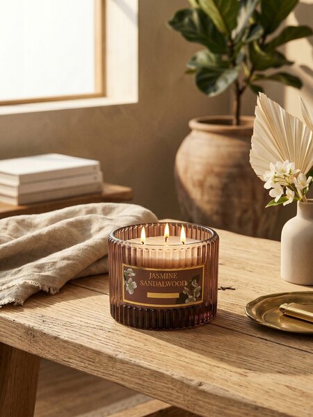 Sinsay - Αρωματικό κερί Jasmine Sandalwood - καφέ