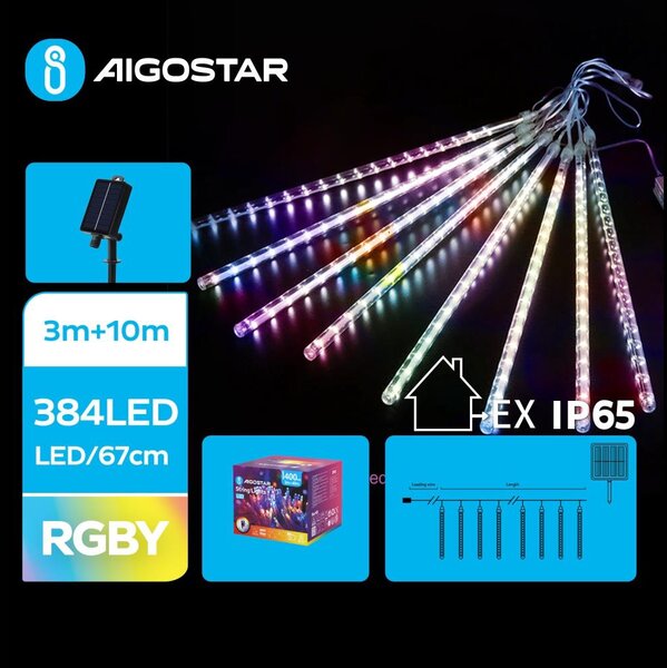 Aigostar - LED Solar Χριστουγεννιάτικα λαμπάκια 384xLED/13m IP65 πολύχρωμα