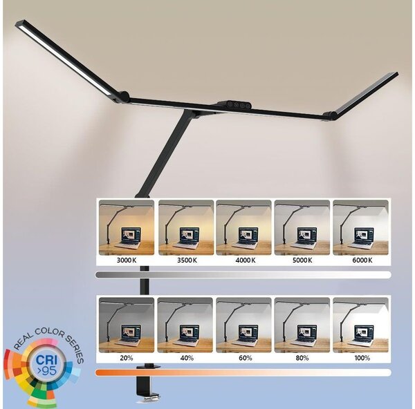 LED Dimming εύκαμπτο Επιτραπέζιο φωτιστικό LED/36W/230V 3000-6500K CRI 92 μαύρο