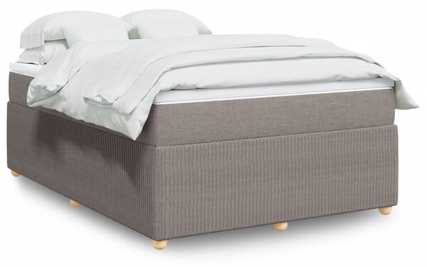 VidaXL Κρεβάτι Boxspring με Στρώμα Taupe 160x200 εκ. Υφασμάτινο