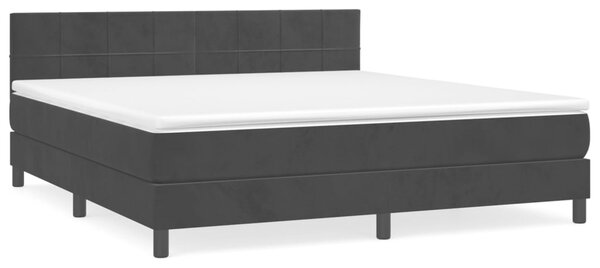 VidaXL Κρεβάτι Boxspring με Στρώμα Μαύρο 180x200 εκ. Βελούδινο