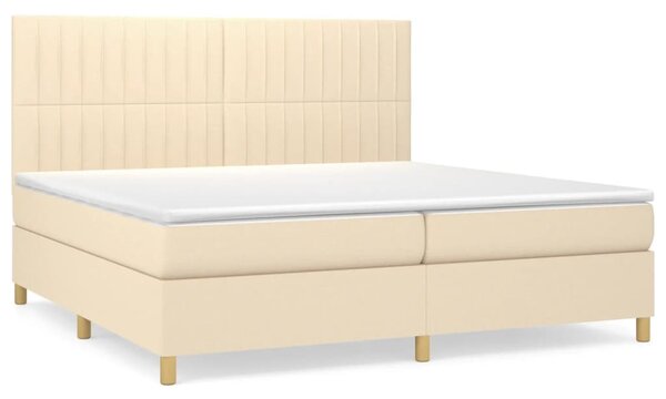 VidaXL Κρεβάτι Boxspring με Στρώμα Κρεμ 200x200 εκ. Υφασμάτινο