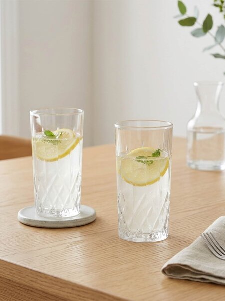 Sinsay - Ποτήρια με ανάγλυφο μοτίβο 2 pack - clear