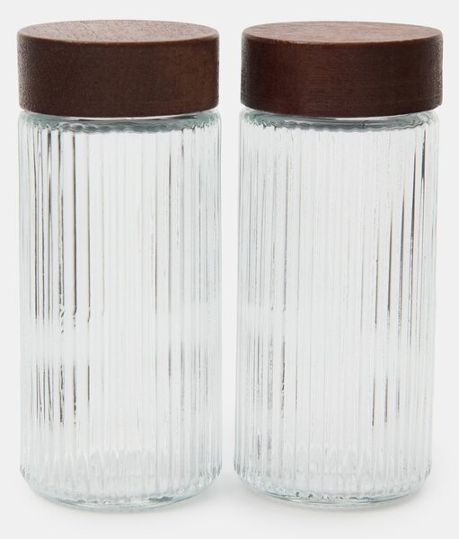 Sinsay - Σετ ραβδωτών δοχείων για μπαχαρικά 2 pack - clear