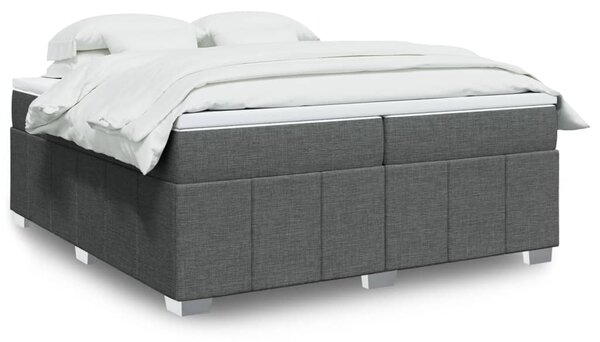 VidaXL Κρεβάτι Boxspring με Στρώμα Σκούρο Γκρι 200x200 εκ. Υφασμάτινο