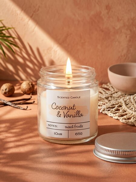 Sinsay - Αρωματικό κερί Coconut & Vanilla - κρεμ