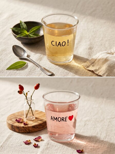 Sinsay - Ποτήρια με επιγραφές CIAO! και AMORE 2 pack - μαυρο