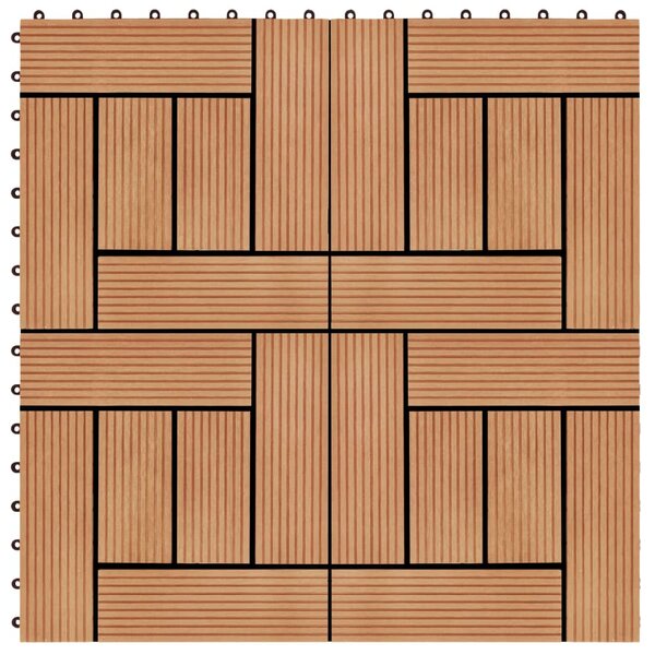 VidaXL Πλακάκια Deck 11 τεμ. Χρώμα Teak 30 x 30 εκ. 1 μ² από WPC