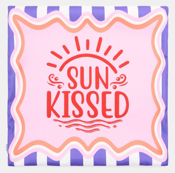 Sinsay - Διακοσμητικό μαξιλάρι με την επιγραφή Sun Kissed - ροζ παστελ