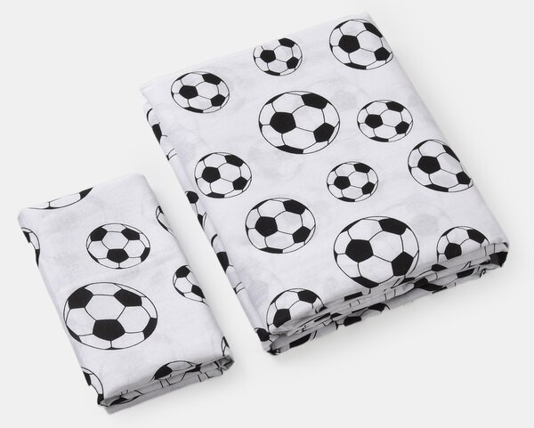 Sinsay - Βαμβακερό σετ κλινοσκεπασμάτων με ποδοσφαιρικό μοτίβο - λευκο