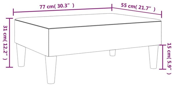 Υποπόδιο Γκρι 77x55x31 εκ. από Συνθετικό Δέρμα - Γκρι