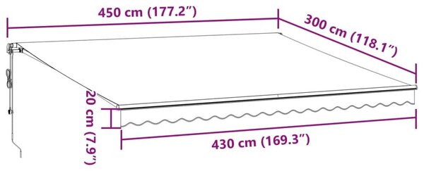 Τέντα Πτυσσόμενη Αυτόματη Καφέ 450x300 εκ. - Καφέ