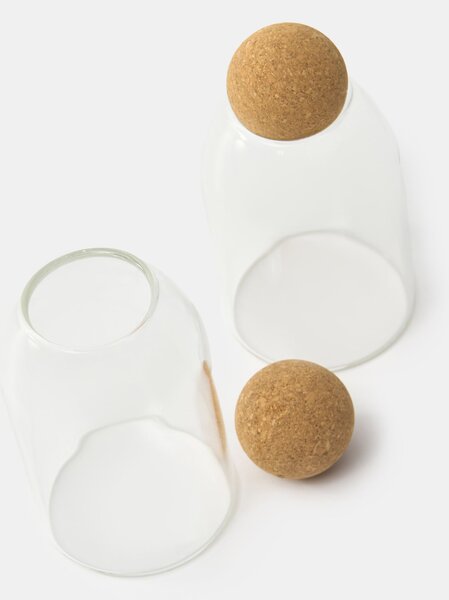 Sinsay - Βάζα τροφίμων με φελλό καπάκι 2 pack - clear