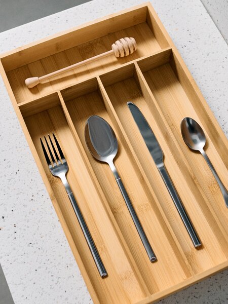 Sinsay - Μπαμπού οργανωτής κουζίνας για συρτάρι - μπεζ