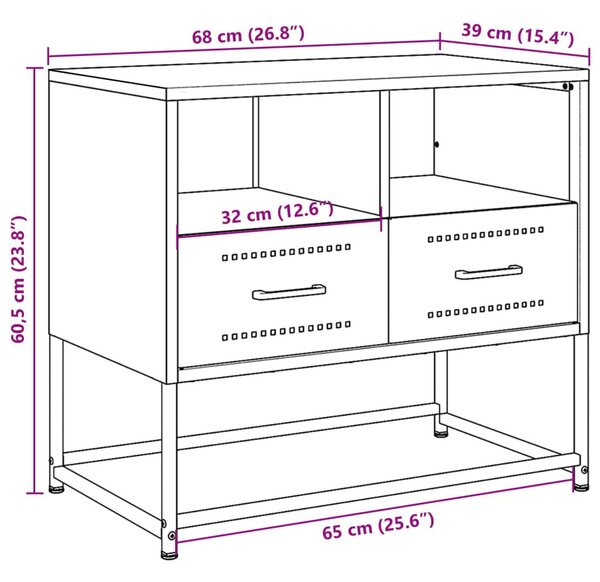 Έπιπλο Τηλεόρασης Ανθρακί 68x39x60,5 εκ. από Χάλυβα - Ανθρακί