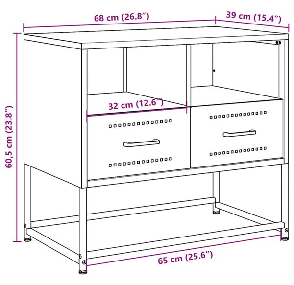 Έπιπλο Τηλεόρασης Μουσταρδί Κίτρινο 68x39x60,5 εκ. από Ατσάλι - Κίτρινο