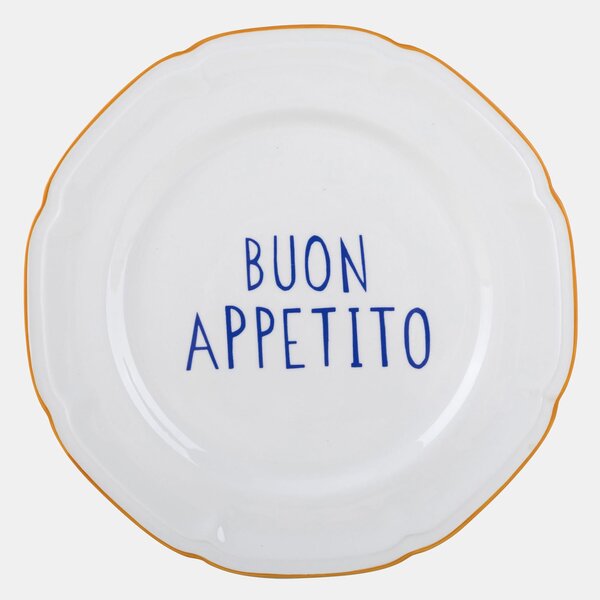 Sinsay - Κεραμικό πιάτο με την επιγραφή Buon Appetito - κιτρινο