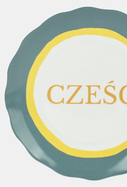 Sinsay - Κεραμικό πιάτο με την επιγραφή Cześć - πολυχρωμο