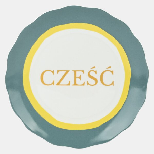 Sinsay - Κεραμικό πιάτο με την επιγραφή Cześć - πολυχρωμο