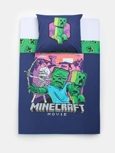 Sinsay - Σετ διπλής όψης κλινοσκεπάσματα Minecraft - ναυτικο μπλε